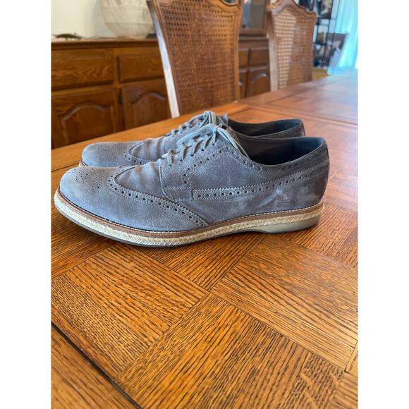 Prada suede Brogues Oxford lace up shoes gray size 10.5 - Picture 3 of 10